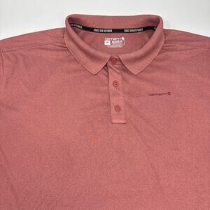 Carhartt 3XL Relaxed Fit Solid Red Short Sleeve Polo Shirt